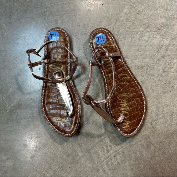 Sam Eldman Metallic Neutral Brown Base Sandals Size 7.5 - Picture 4 of 5